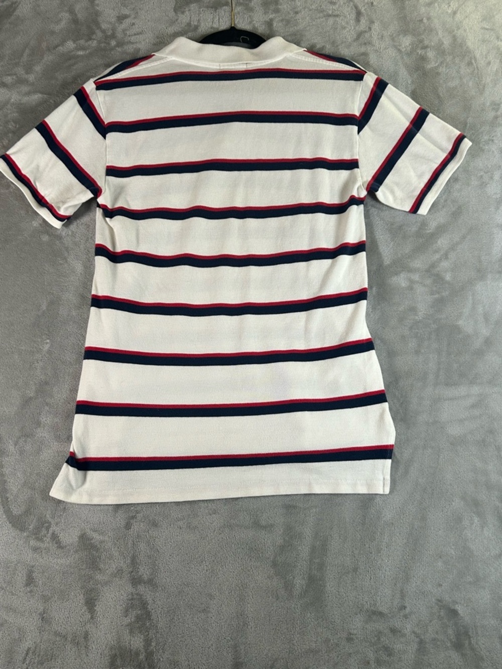 Ralph Lauren White Polo with Navy & Red Stripes - Picture 4 of 8